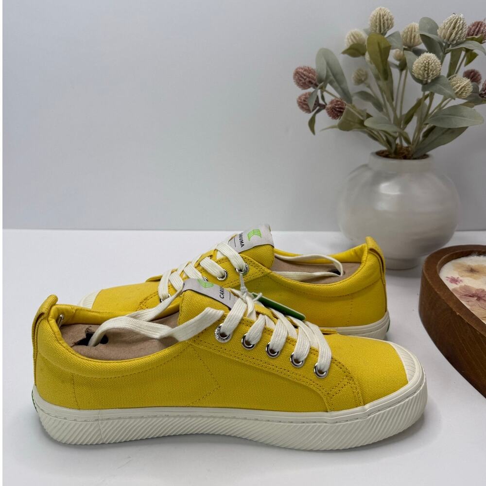 Cariuma OCA Low Casual Canvas Sneaker Yellow Women's 8.5 NWB FLAW - Picture 7 of 10